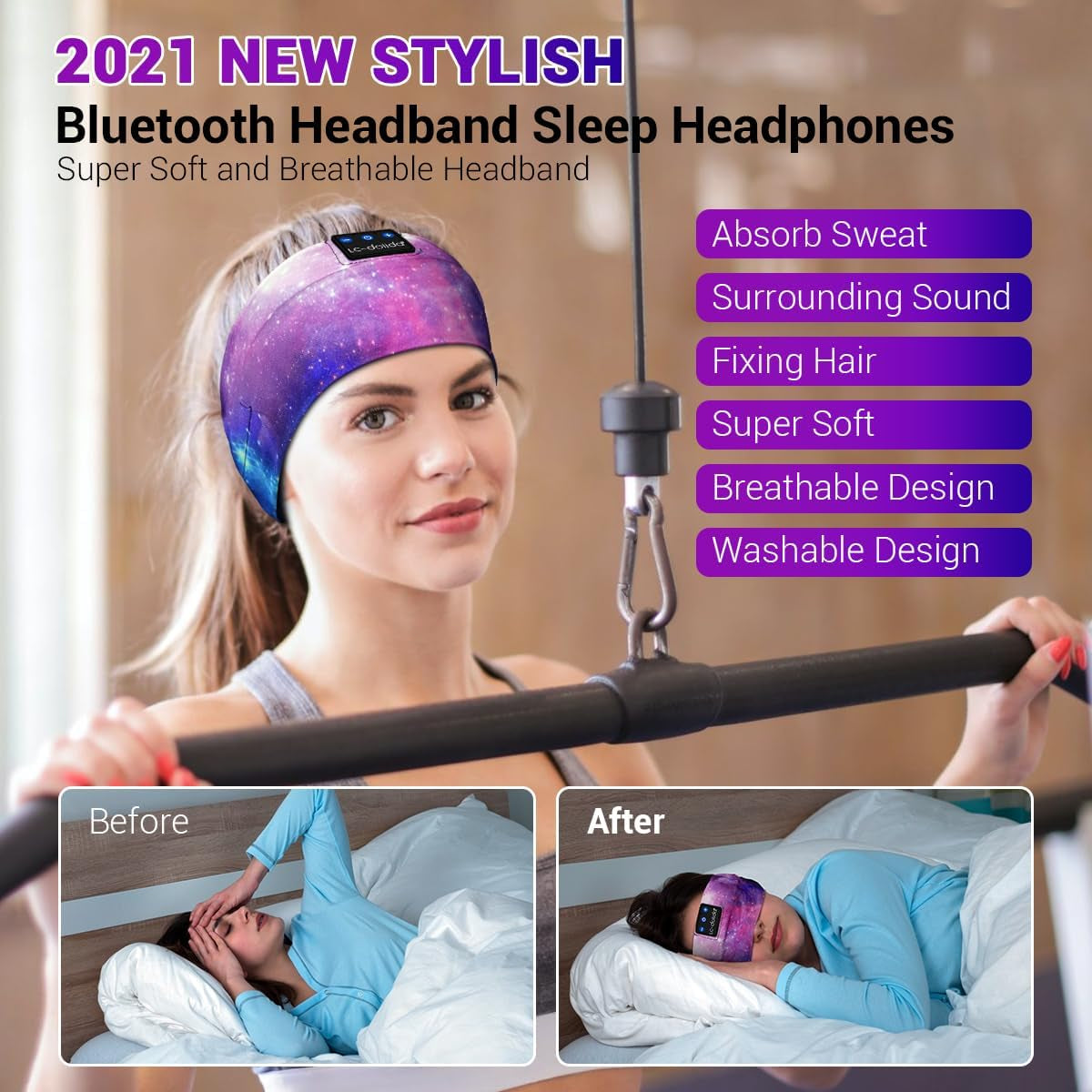 Sleep Headphones Bluetooth Headband
