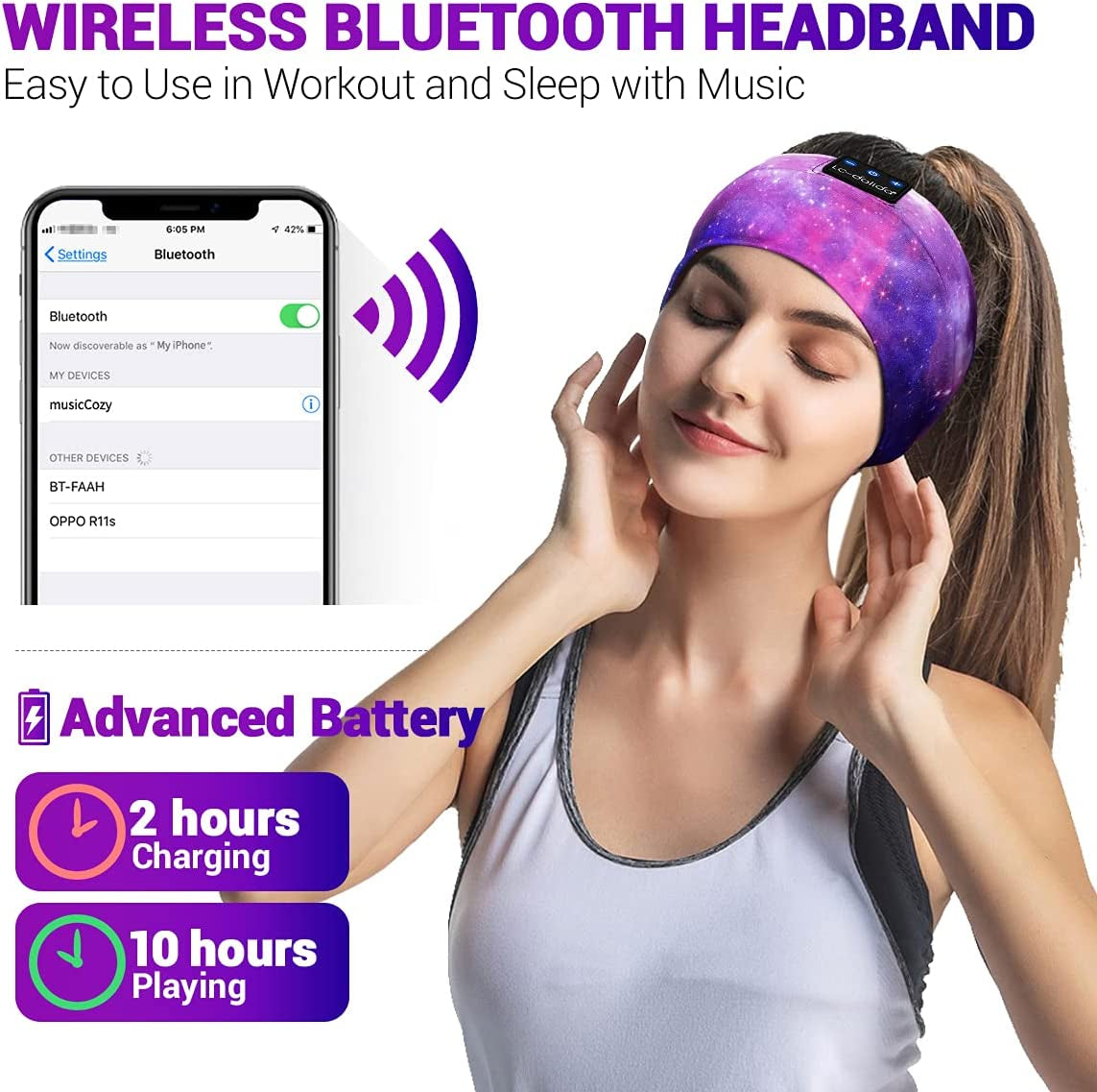 Sleep Headphones Bluetooth Headband